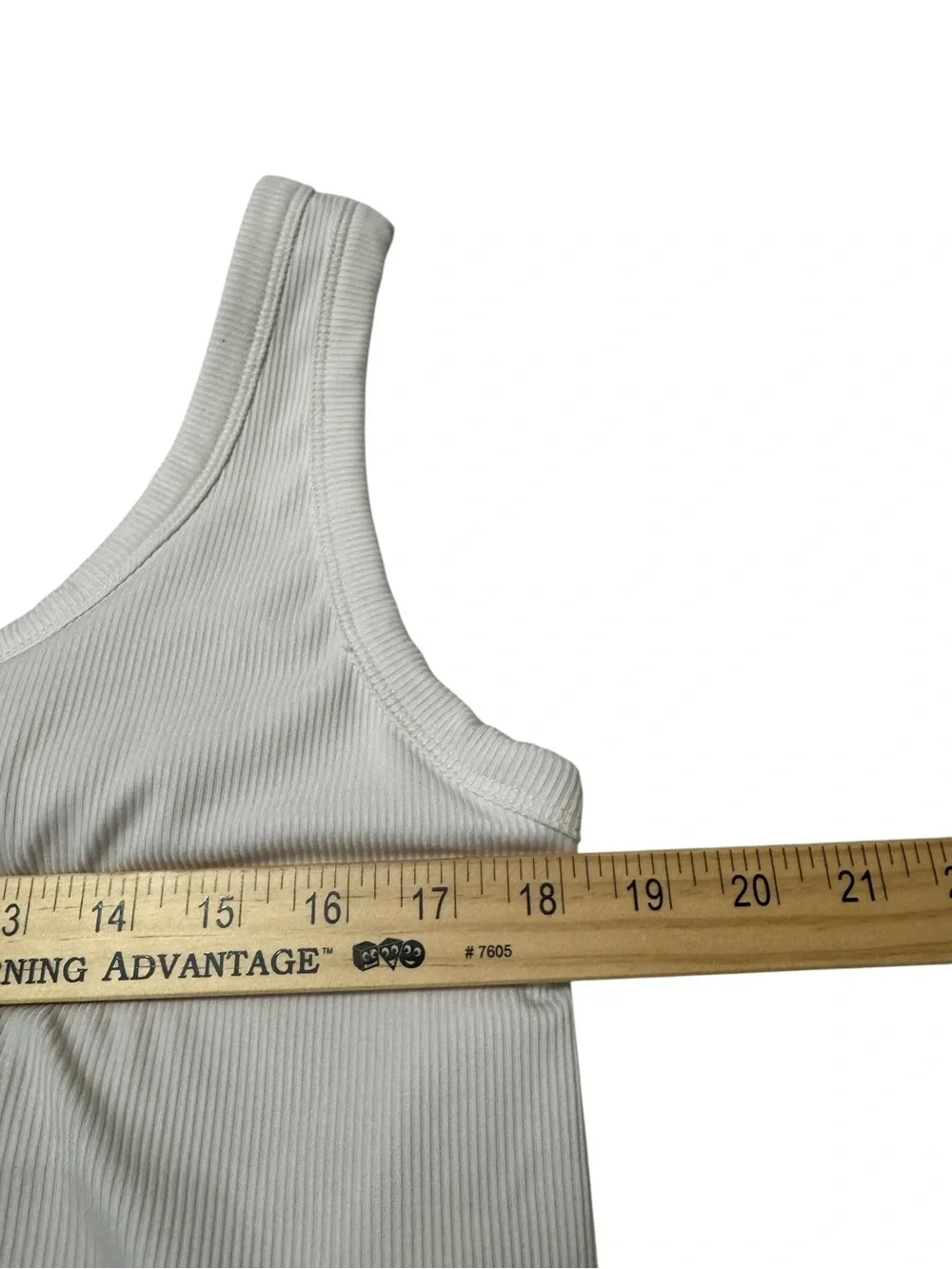 White Ribbed Tank Top - Picture 6 of 7